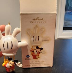 Disney Mickey Mouse Glove Ornament with Red and Black Accents